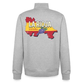 La Rioja Spanien Retro Region Reben Vintage Wein - Unisex Organic Zip Sweatshirt von Stanley/Stella - Grau meliert - Hinten - AI Model Male 185 light (185cm)