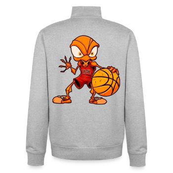 Basketball Ants - Unisex Organic Zip Sweatshirt by Stanley/Stella - heather grey - Back - AI Model Male 185 light (185cm)