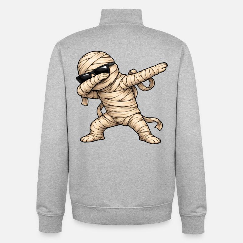 Dabbing Mumie - Unisex Organic Zip Sweatshirt von Stanley/Stella - Grau meliert