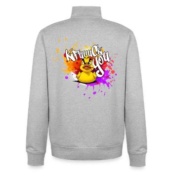 Graffiti Duck: An Explosion of Colors - Unisex Organic Zip Sweatshirt by Stanley/Stella - heather grey - Back - AI Model Male 185 light (185cm)