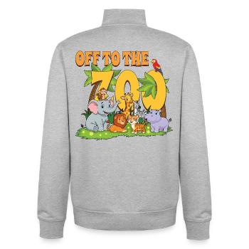 Off to The Zoo Animals Zoo Party Jungle Zoo - Unisex Organic Zip Sweatshirt by Stanley/Stella - heather grey - Back - AI Model Male 185 light (185cm)