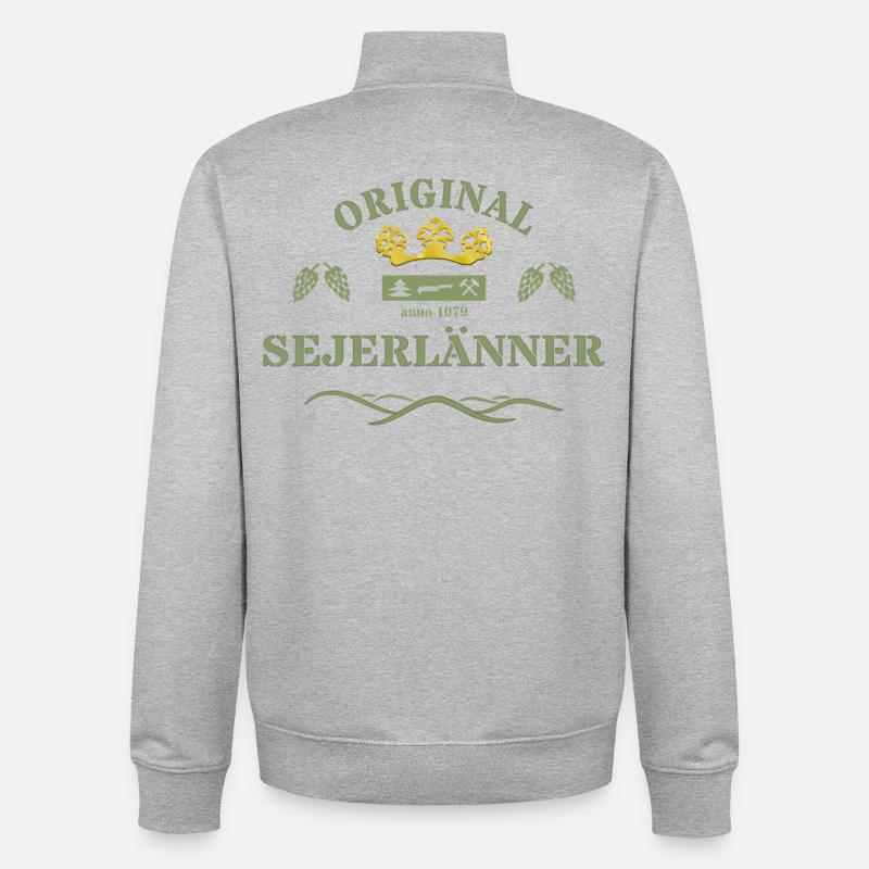 Original Sejerlänner Siegerländer  - Unisex Organic Zip Sweatshirt von Stanley/Stella - Grau meliert