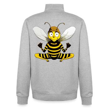 Yoga Bee - Unisex Organic Zip Sweatshirt by Stanley/Stella - heather grey - Back - AI Model Male 185 light (185cm)