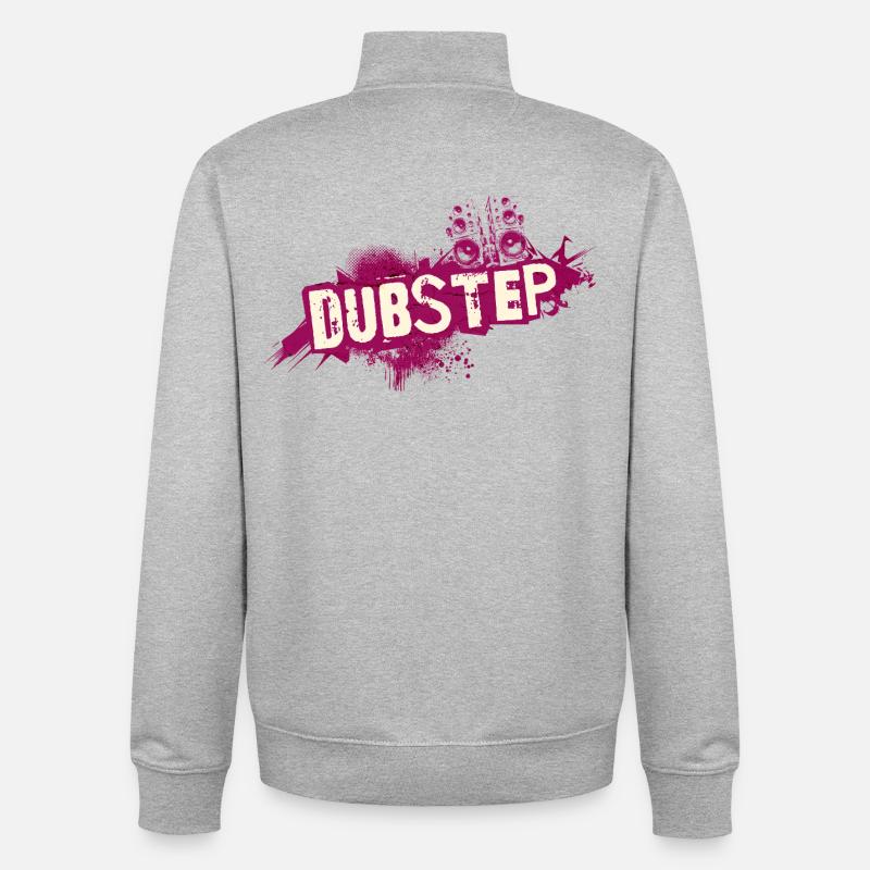 Dubstep graffiti grunge - Unisex Organic Zip Sweatshirt by Stanley/Stella - heather grey