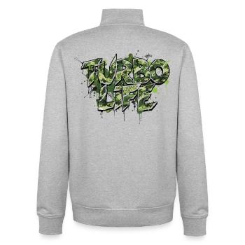 Turbo Life Camouflage Design Auto Tuning Motiv - Unisex Organic Zip Sweatshirt von Stanley/Stella - Grau meliert - Hinten - AI Model Male 185 light (185cm)
