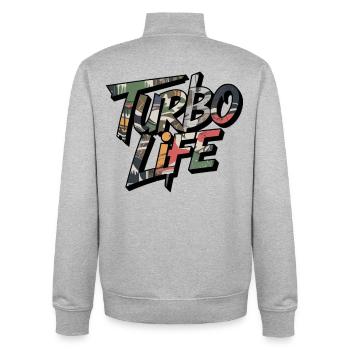 Turbo Life Camo Motiv für JDM Fans Männer Jungs - Unisex Organic Zip Sweatshirt von Stanley/Stella - Grau meliert - Hinten - AI Model Male 185 light (185cm)