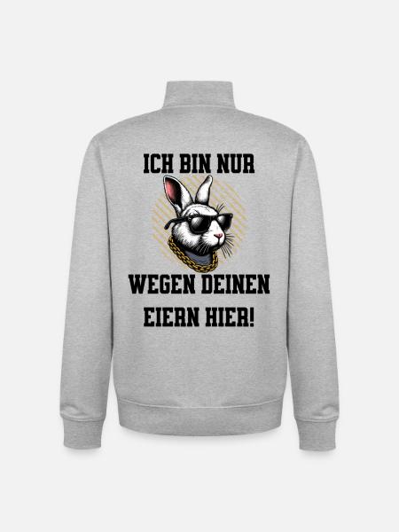 Hase mit Sonnenbrille Kette - Unisex Organic Zip Sweatshirt von Stanley/Stella - Grau meliert
