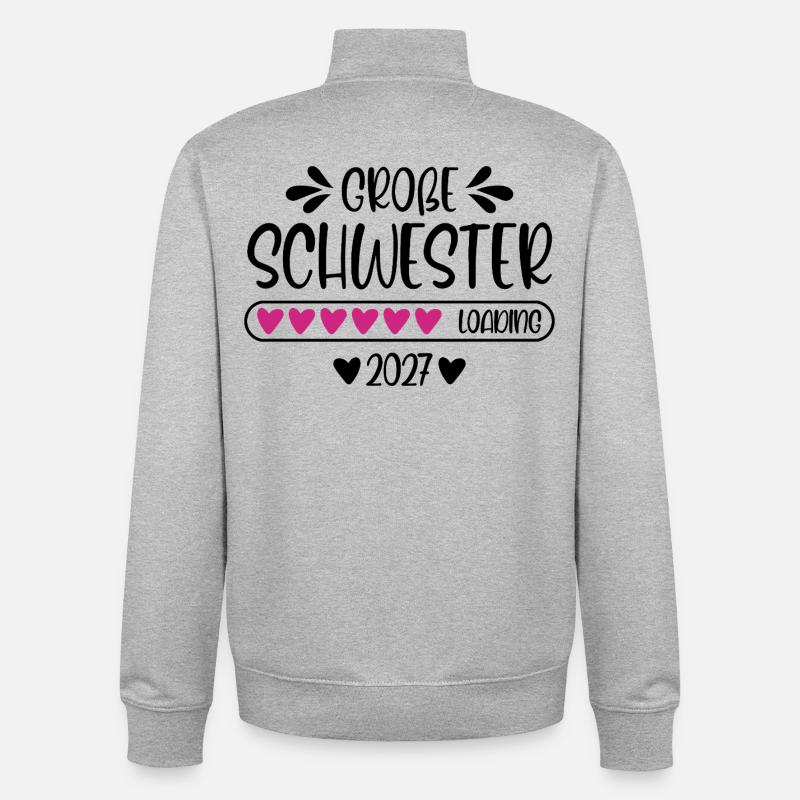 Große Schwester 2027 loading - Unisex Organic Zip Sweatshirt von Stanley/Stella - Grau meliert