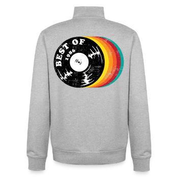 Le meilleur de 1986 - Sweat zippé unisexe en coton bio Stanley/Stella - gris chiné - Dos - AI Model Male 185 light (185cm)