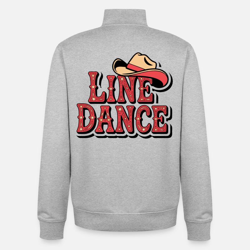 Line Dance Cowboy Hut - Unisex Organic Zip Sweatshirt von Stanley/Stella - Grau meliert