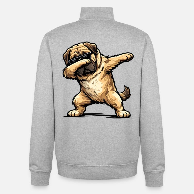 Mastiff en forme de dab - Sweat zippé unisexe en coton bio Stanley/Stella - gris chiné