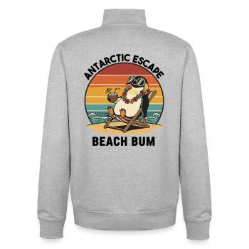 Penguin Beach Retro Beach Bum - Unisex Organic Zip Sweatshirt von Stanley/Stella - Grau meliert - Hinten - AI Model Male 185 light (185cm)