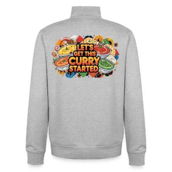 Let's get Curry started - Unisex Organic Zip Sweatshirt von Stanley/Stella - Grau meliert - Hinten - AI Model Male 185 light (185cm)