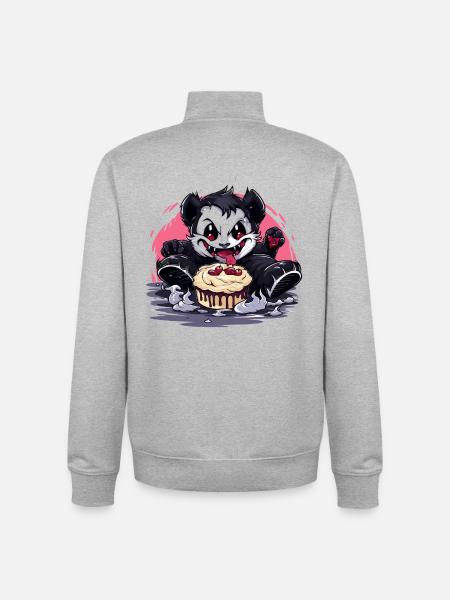 Husky Cake Chaos - Unisex Organic Zip Sweatshirt by Stanley/Stella - heather grey