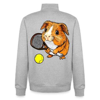 Tennis Cobaye - Sweat zippé unisexe en coton bio Stanley/Stella - gris chiné - Dos - AI Model Male 185 light (185cm)