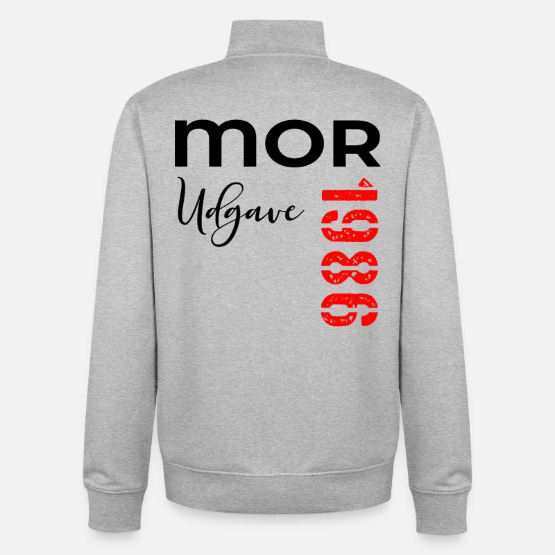 Mor 1986 Udgave - Sweat zippé unisexe en coton bio Stanley/Stella - gris chiné
