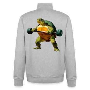 Turtle Trainer - Unisex Organic Zip Sweatshirt by Stanley/Stella - heather grey - Back - AI Model Male 185 light (185cm)