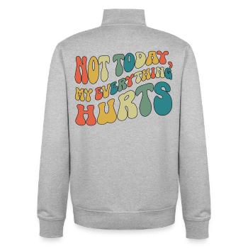 Not Today My Everything Hurts Fibromyalgia - Unisex Organic Zip Sweatshirt by Stanley/Stella - heather grey - Back - AI Model Male 185 light (185cm)