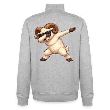 Dabbing Widder - Unisex Organic Zip Sweatshirt von Stanley/Stella - Grau meliert - Hinten - AI Model Male 185 light (185cm)