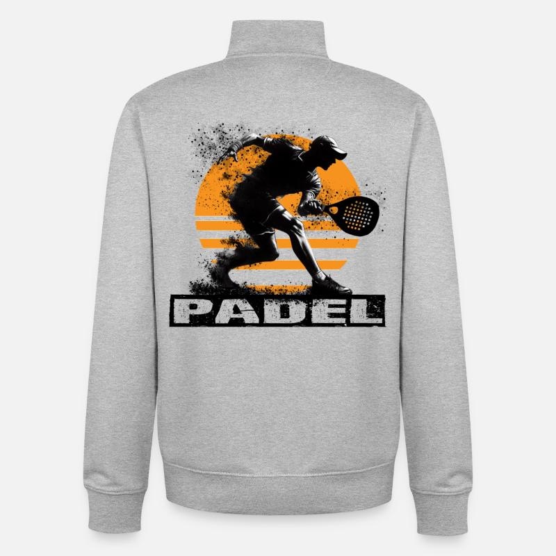 Padel - Sweat zippé unisexe en coton bio Stanley/Stella - gris chiné