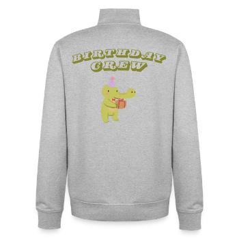 Birthday Crew - Unisex Organic Zip Sweatshirt von Stanley/Stella - Grau meliert - Hinten - AI Model Male 185 light (185cm)