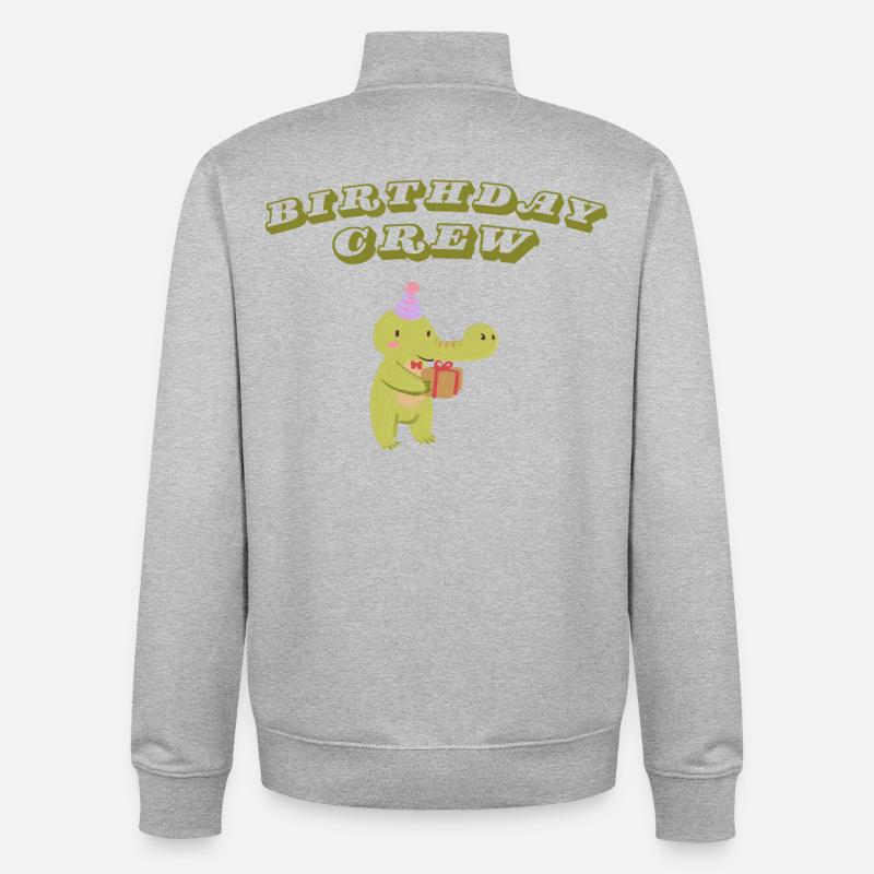 Équipe d’anniversaire - Sweat zippé unisexe en coton bio Stanley/Stella - gris chiné