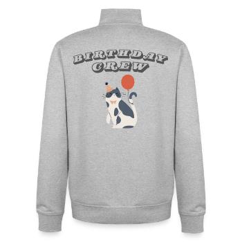 Birthday Crew - Unisex Organic Zip Sweatshirt von Stanley/Stella - Grau meliert - Hinten - AI Model Male 185 light (185cm)