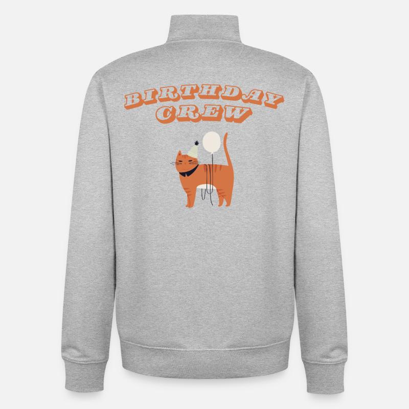 Birthday Crew - Unisex Organic Zip Sweatshirt by Stanley/Stella - heather grey