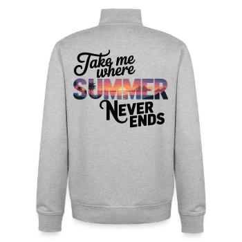 Summer Vibes Shirt Vintage Sunset Beach - Unisex Organic Zip Sweatshirt by Stanley/Stella - heather grey - Back - AI Model Male 185 light (185cm)