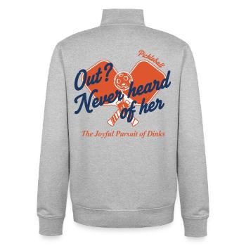 Pickleball Player Out Never Heard Of Her Love - Unisex Organic Zip Sweatshirt by Stanley/Stella - heather grey - Back - AI Model Male 185 light (185cm)