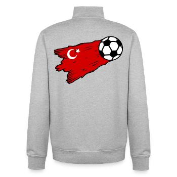 Türkische Flagge Fußball Grafik - Unisex Organic Zip Sweatshirt von Stanley/Stella - Grau meliert - Hinten - AI Model Male 185 light (185cm)
