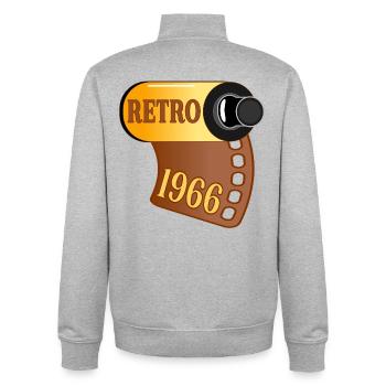 Birthday 1966 Photography - Unisex Organic Zip Sweatshirt by Stanley/Stella - heather grey - Back - AI Model Male 185 light (185cm)