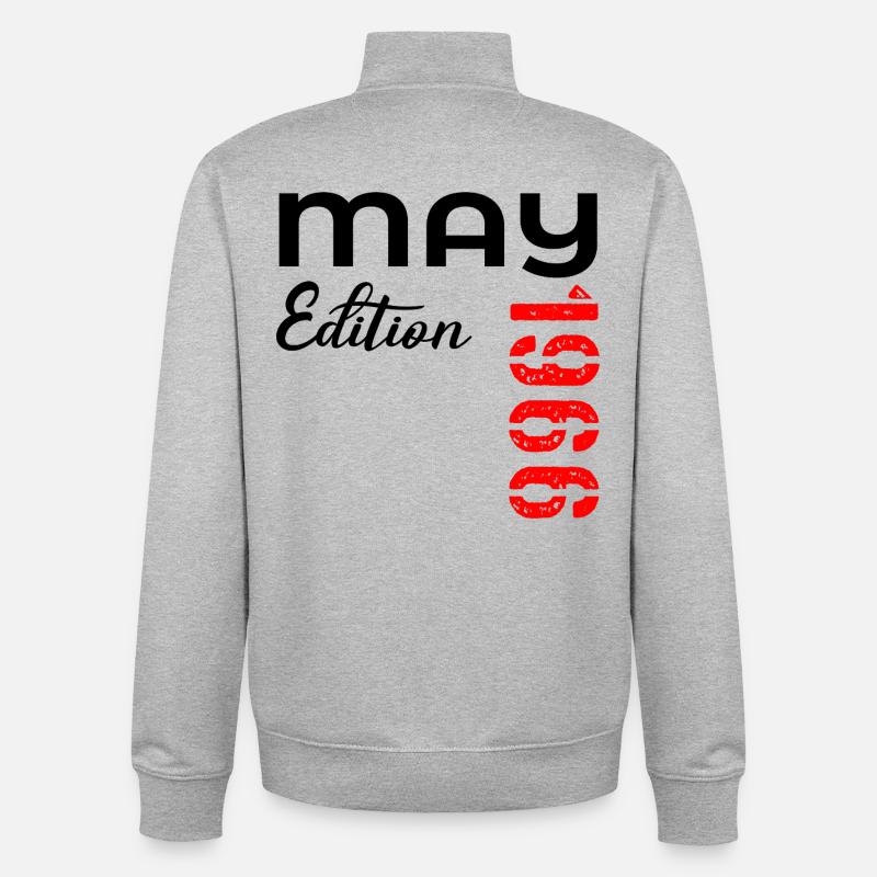60th Birthday May 1966 - Unisex Organic Zip Sweatshirt by Stanley/Stella - heather grey