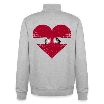 Reconnected Love Souls Find Each Other Shirt - Unisex Organic Zip Sweatshirt von Stanley/Stella - Grau meliert - Hinten - AI Model Male 185 light (185cm)