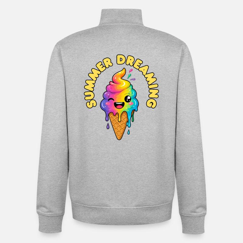 Rêve d’été - Sweat zippé unisexe en coton bio Stanley/Stella - gris chiné