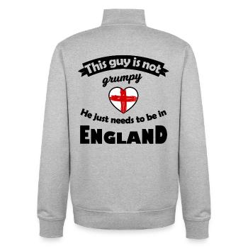 Rotes England Herz - Unisex Organic Zip Sweatshirt von Stanley/Stella - Grau meliert - Hinten - AI Model Male 185 light (185cm)