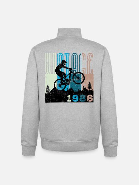 Millésime 1986 - Sweat zippé unisexe en coton bio Stanley/Stella - gris chiné