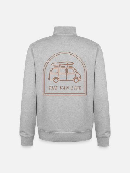 Vanlife, Surf-Roadtrip-Strandästhetik - Unisex Organic Zip Sweatshirt von Stanley/Stella - Grau meliert