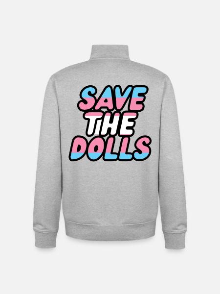 save the dolls - Sweat zippé unisexe en coton bio Stanley/Stella - gris chiné