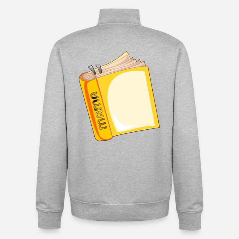 Book Mom Reader - Unisex Organic Zip Sweatshirt by Stanley/Stella - heather grey