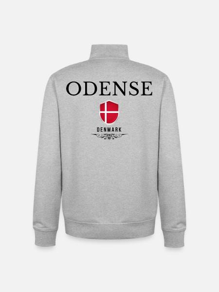 Odense souvenir, elegant Odense design - Unisex Organic Zip Sweatshirt by Stanley/Stella - heather grey