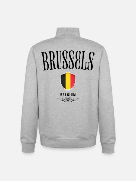 Souvenir Brussels, elegant design Brussels - Unisex Organic Zip Sweatshirt by Stanley/Stella - heather grey