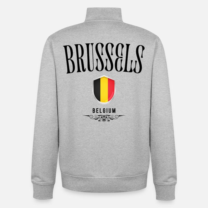 Souvenir Brüssel, elegantes Design Brüssel - Unisex Organic Zip Sweatshirt von Stanley/Stella - Grau meliert