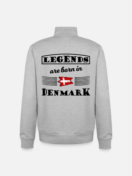Redbrush Cross Flag Denmark - Unisex Organic Zip Sweatshirt by Stanley/Stella - heather grey