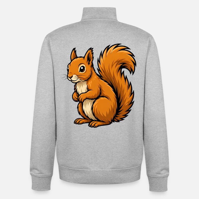 red squirrel - Unisex Organic Zip Sweatshirt by Stanley/Stella - heather grey