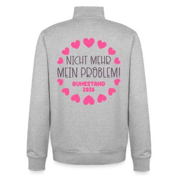 Ruhestand Rente 2026 - Unisex Organic Zip Sweatshirt von Stanley/Stella - Grau meliert - Hinten - AI Model Male 185 light (185cm)