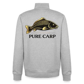 Pure Carp Minimal – Sauberes Angeldesign - Unisex Organic Zip Sweatshirt von Stanley/Stella - Grau meliert - Hinten - AI Model Male 185 light (185cm)