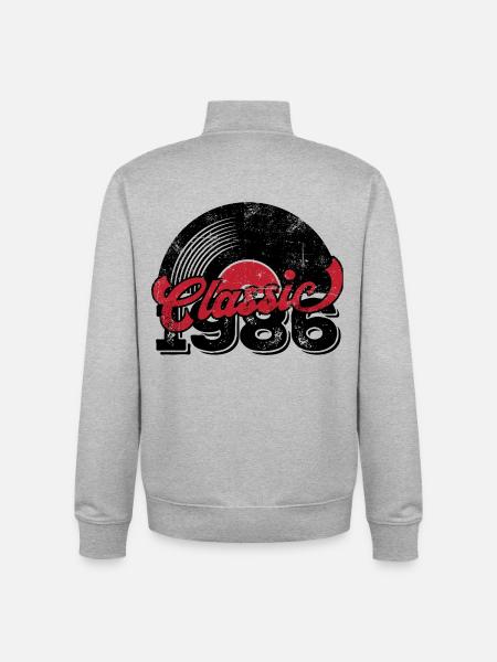 Millésime 1986 - Sweat zippé unisexe en coton bio Stanley/Stella - gris chiné
