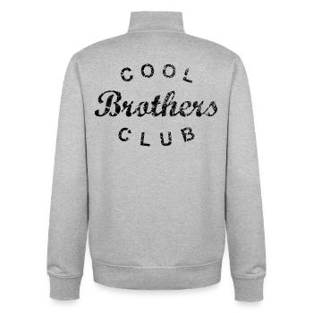 Cadeau de frère du Club des Frères Cool - Sweat zippé unisexe en coton bio Stanley/Stella - gris chiné - Dos - AI Model Male 185 light (185cm)