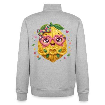 Lemon Heart Hands - Unisex Organic Zip Sweatshirt by Stanley/Stella - heather grey - Back - AI Model Male 185 light (185cm)